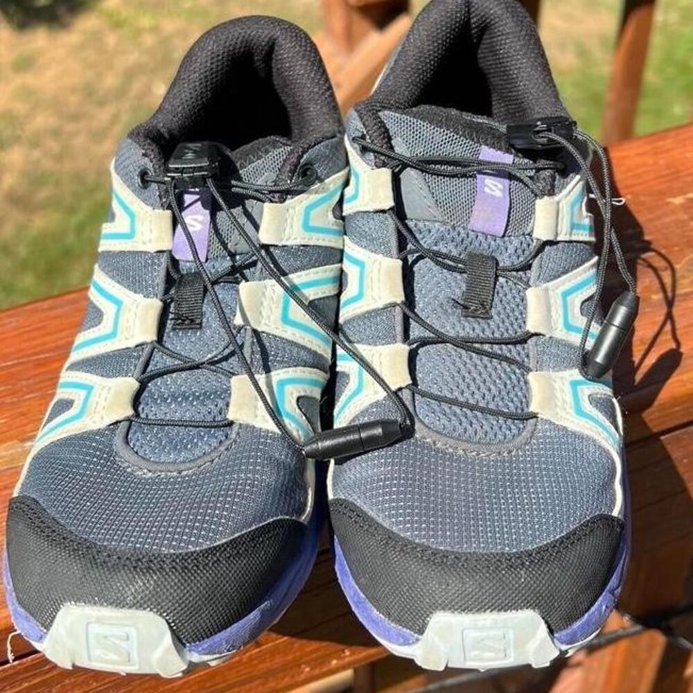 Salomon Youth 3 Blue Purple Hiking Outdoor Sneakers